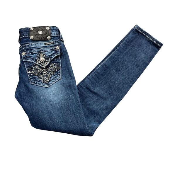 Miss Me 27 Jeans Skinny Jewelled Denim - Picture 1 of 10